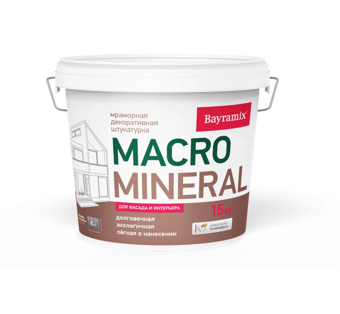 Bayramix Мраморная штукатурка MACRO Mineral, 1034, 15 кг — декоративная штукатурка защитно-декоративная, износостойкая для фасада