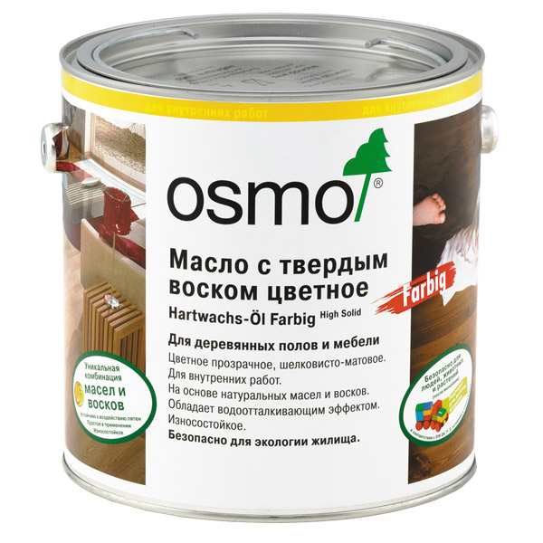 3067 Масло с твердым воском Farbig Светло-серое 0,22 л.