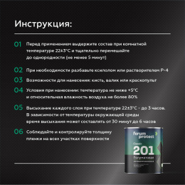 Грунт-эмаль FERUMPROTECT-201 classic полуматовая ferumprotect, цвет Белый, фасовка 0,9 кг: для наружных работ, по штукатурке