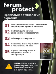 FERUMPROTECT-206 краска-грунт по оцинковке/металлу ferumprotect 0,8 кг, Основа C - для колеровки в насыщенные тона,