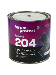 Грунт-эмаль FERUMPROTECT-204 матовая ferumprotect, цвет Черный, фасовка 2,5 кг: для наружных работ, по штукатурке