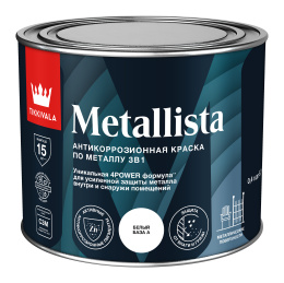 краска-эмаль Краска по металлу 3в1 METALLISTA Tikkurila Тиккурила Золото 0,4 л, алкидная, атмосферостойкая, глянцевая, колеруемая по штукатурке